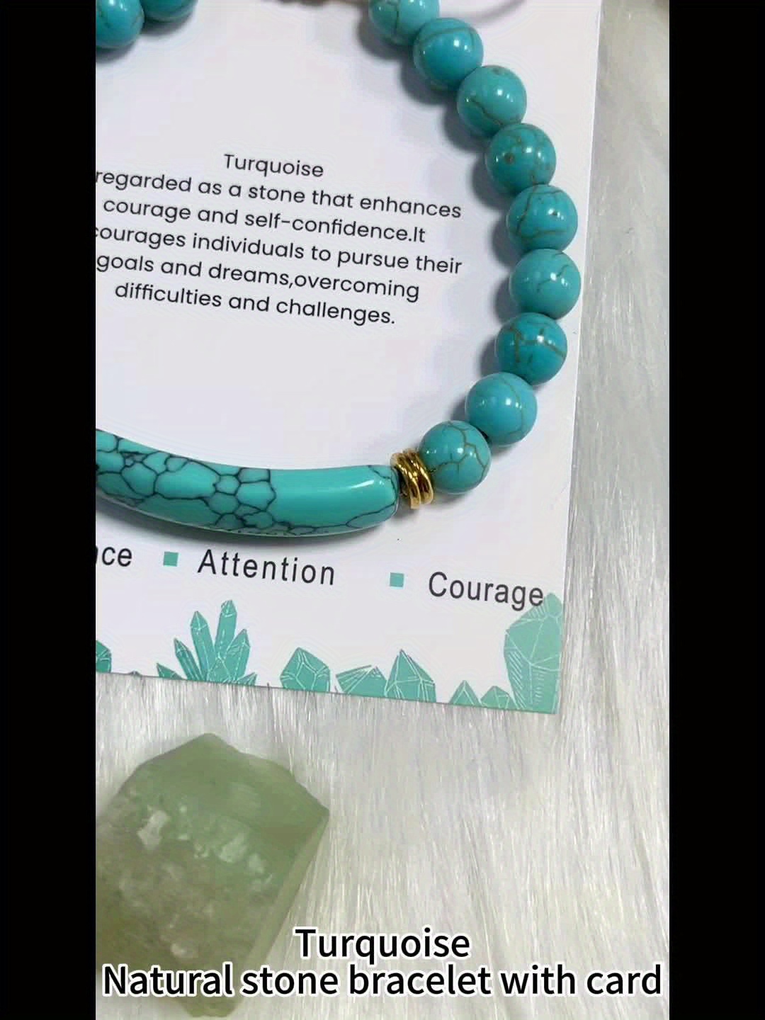 Courage & Confidence Blue Turquoise Bracelet, Bohemian Style